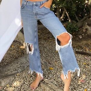 Size 32 Maggie Distressed Blue Jeans